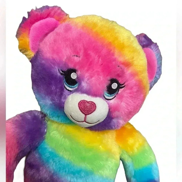 Build-A-Bear 2017 Rainbow Multicolor Tie Dye Stuffed Teddy Bear Plush Toy - Picture 11 of 11